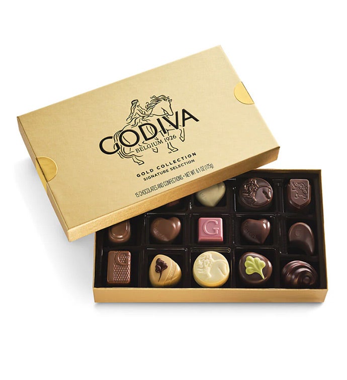 Godiva® Gold Ballotin Chocolates Box – 15 Piece, Cho Colate, Gifts by Simply Chocolate