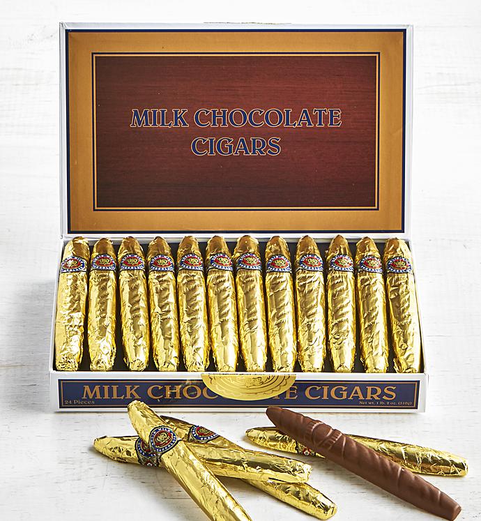 Cigar Shaped Milk Chocolates in Classic Cigar Box | SimplyChocolate.com