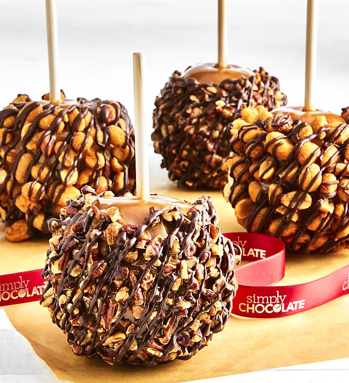 Simply Chocolate® Chocolate Nut Caramel Apples 4pk