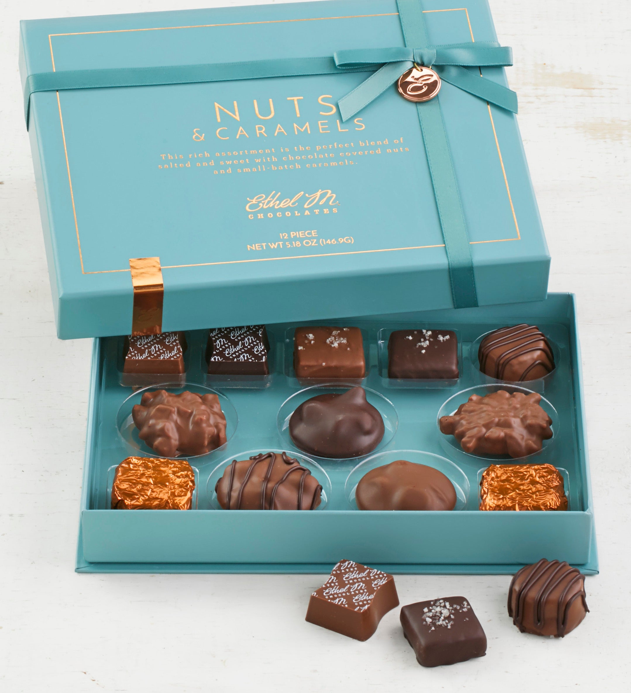 Ethel M Chocolates Nuts & Caramels 12pc