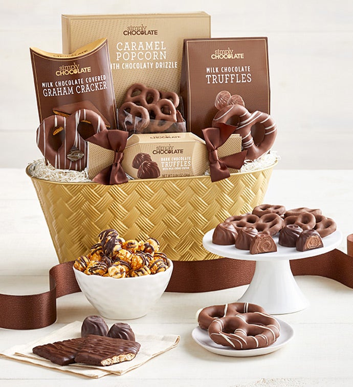 Simply Chocolate® Snacking Favorites Basket Deluxe