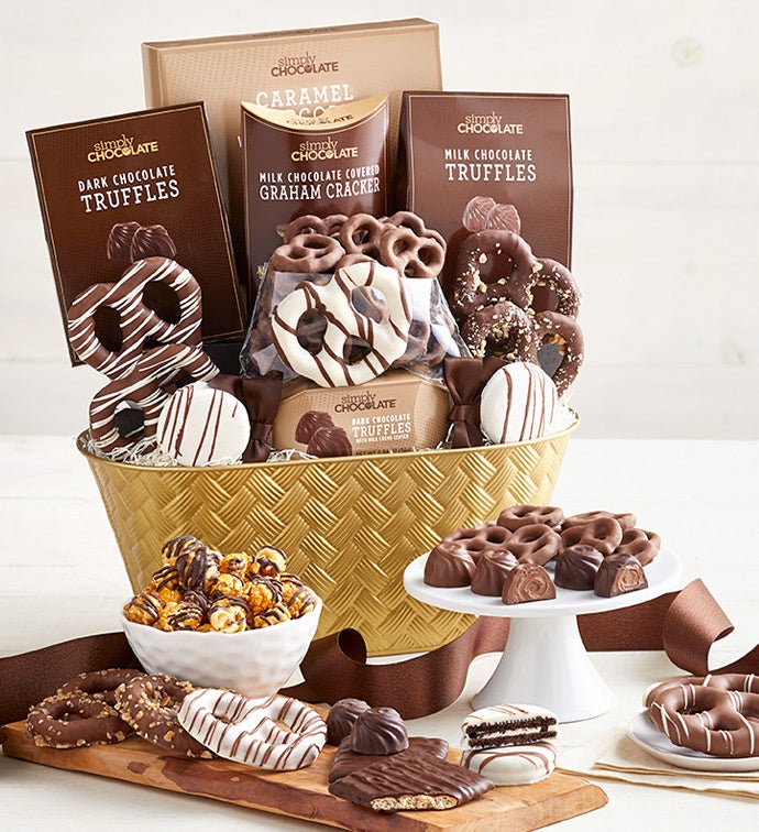 Simply Chocolate® Snacking Favorites Basket Grande