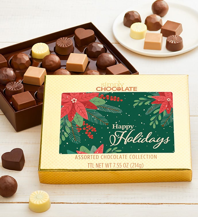Simply Chocolate® Happy Holidays 18pc Choc Box