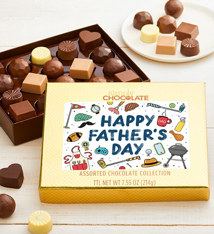 Happy Fathers Day Icons 18pc Chocolate Box