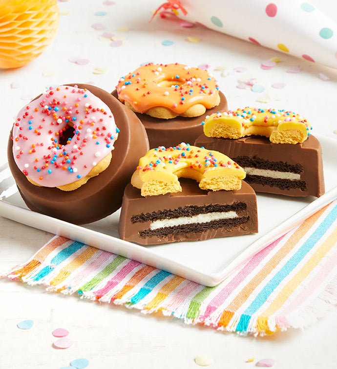 Birthday Chocolate Covered Oreo Donuts Set of 6